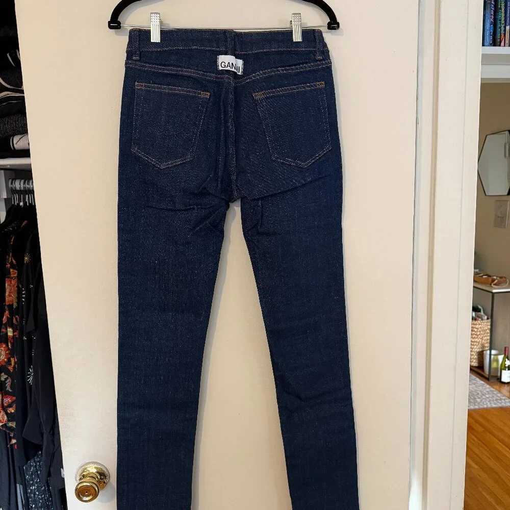 GANNI Side Slit Dark Wash Jeans - Picture 7 of 9